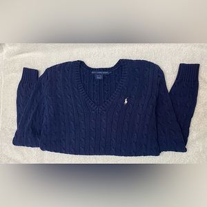 Navy Blue Ralph Lauren V Neck Sweater